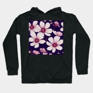 Pink Cosmos on Dark Background Hoodie